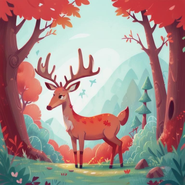 deer modern illustration