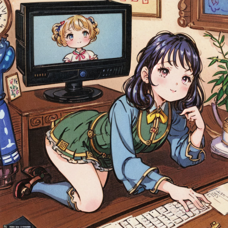 anime girl eating popcorn